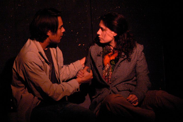 ‘Eduard’ (Jonathon Trent) and ‘Veronika’ (Beth Ricketson) in Veronika Decides to Die at the Eclectic Company Theatre.